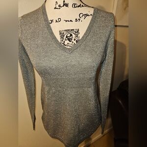New York & Company Womans Sliver Long Sleeve Blouse Size Xs